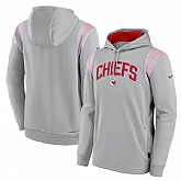 Mens Kansas City Chiefs Gray Sideline Stack Performance Pullover Hoodie,baseball caps,new era cap wholesale,wholesale hats